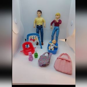 Fisher-Price Loving Family Dollhouse  baby Furniture Figure Lot  Baby Mom Dad